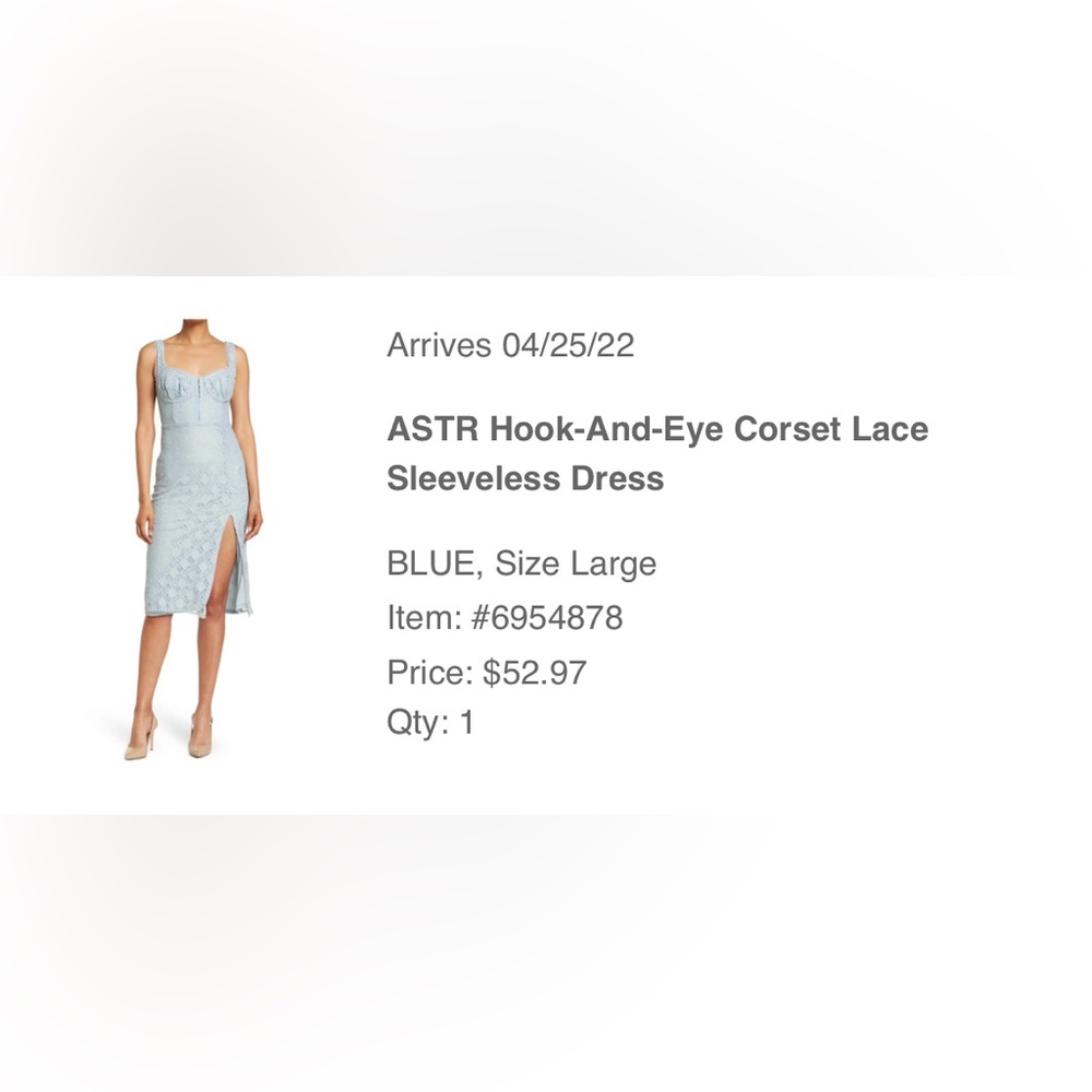 Astr Light Blue Lace Corset Midi Dress with Side Slit